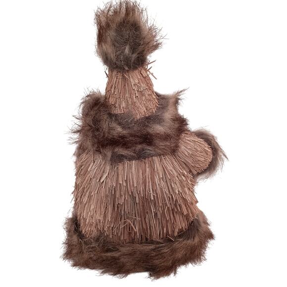 Gnome St Nicholas/Santa Straw with Faux Fur, Unique Christmas Decoration - Picture 3 of 8